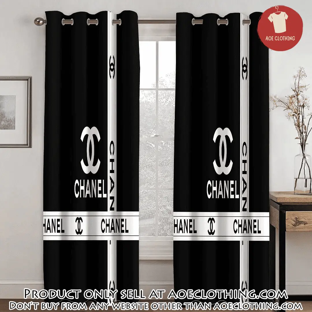 Chanel black premium window curtains hot  luxury curtain wc109 aoe1948664